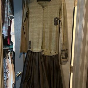 Two-Tone Long Sleeve Boutique Dress